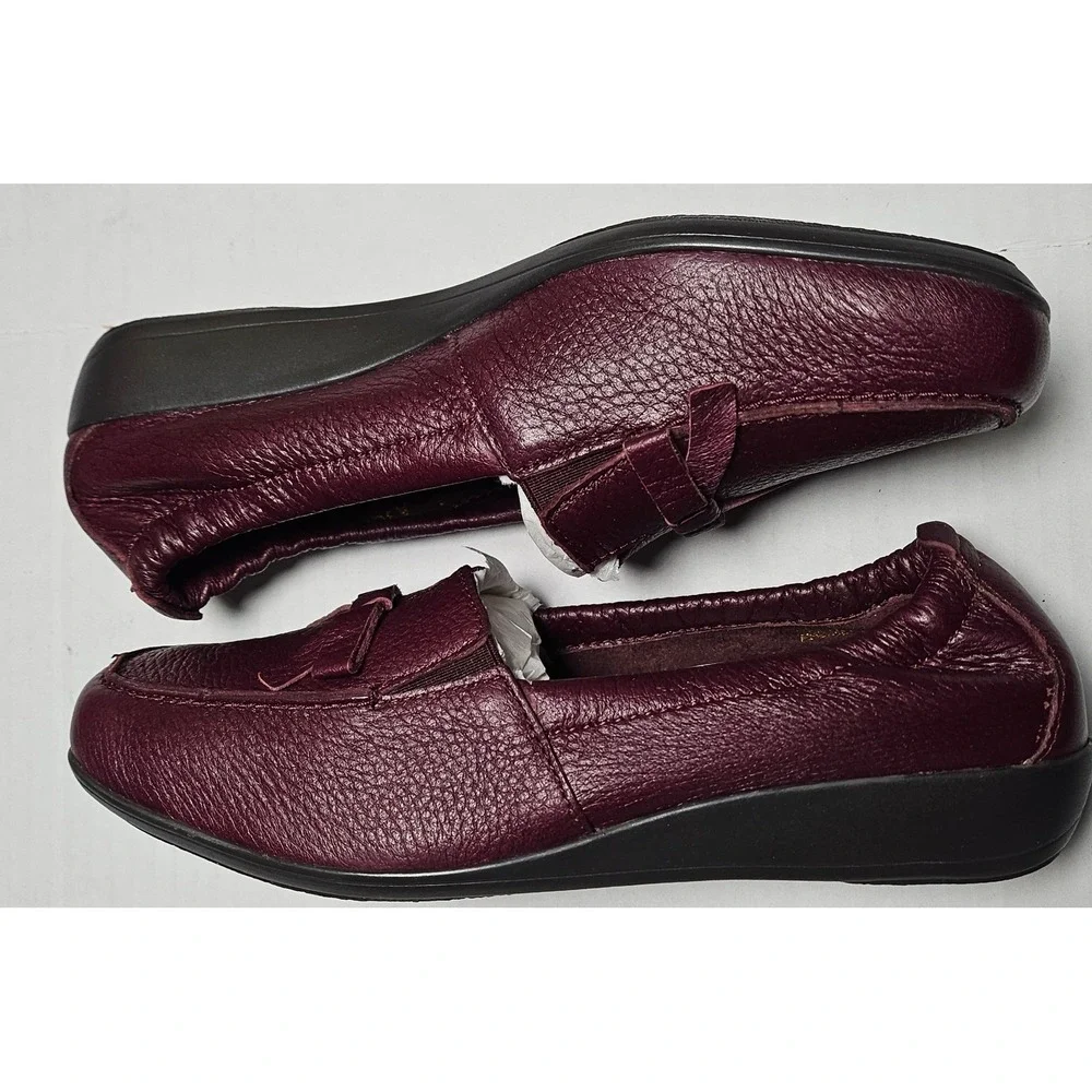 Vitaform Plum Red Leather Loafer Flats Bow Comfort Shoes Womens‎ EU 42/US 12
